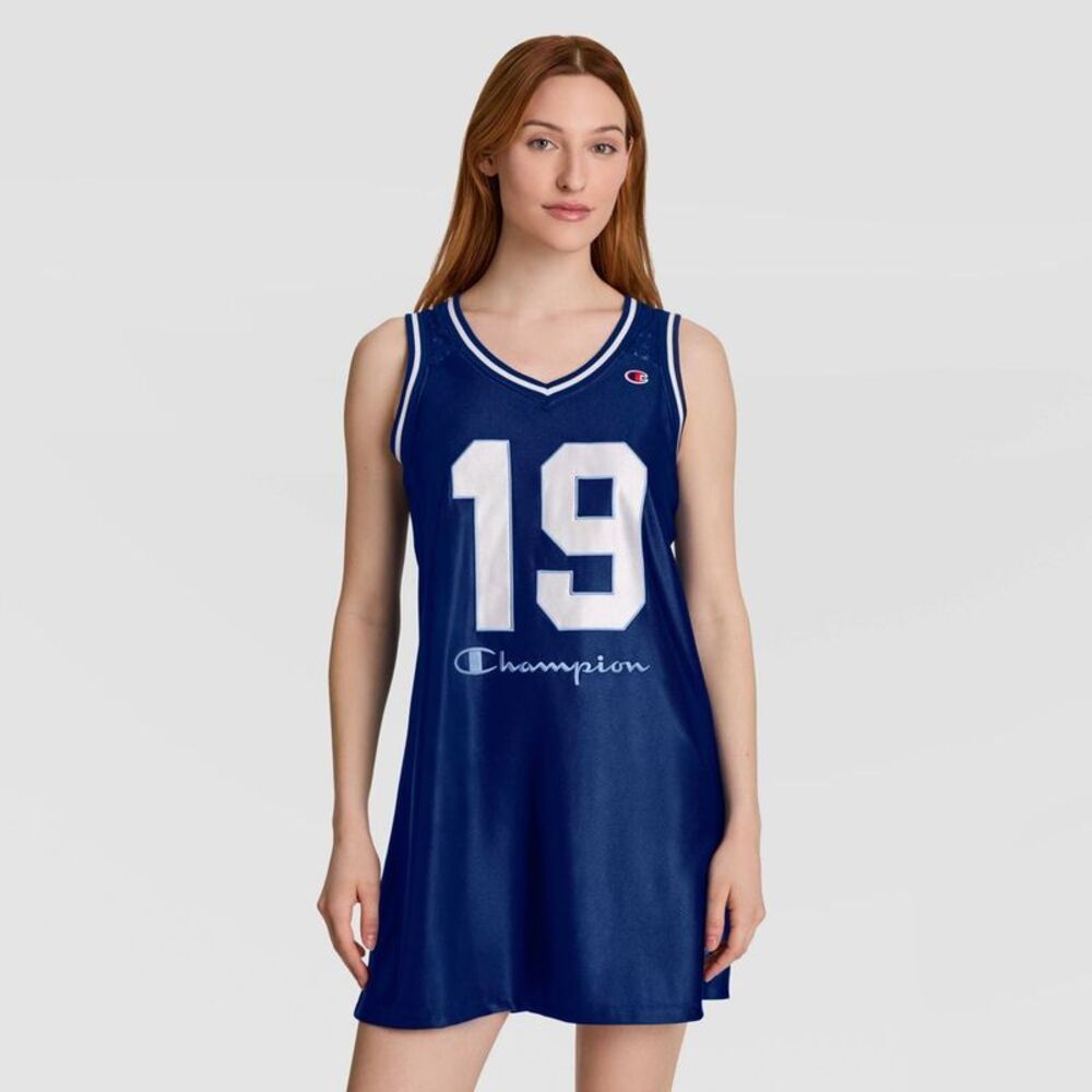 Women's Three Pointer Jersey Mini Dress - Blue Depths XS